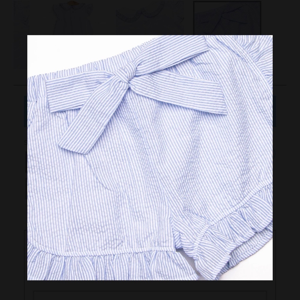 NWT Stitchy Fish Spring Seersucker Ruffle Short Set - Picture 2 of 3